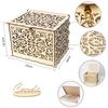 Wooden Wedding Card Box Wedding Decoration Supplies DIY Mr&Mrs Couple Flower Pattern Envelope Sign Cards Wood Box