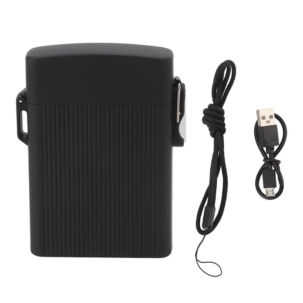Full Pack 16 Cigarettes Case USB Rechargeable Windproof Flameless Cigarettes Lighter Case