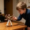 3D Printed Anime Figure Statue with Movable Joints, Interchangeable Parts Plastic Action Figurine for Desktop Decoration, Collectible Gifts for Fans