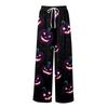 Women Summer Boho Palazzo Pants High Waist Wide Leg Halloween Printing Casual Trousers With Pockets