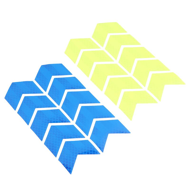 10 Piezas/Set Cinta Reflectante de Señal de Flecha Adhesivo de Seguridad de Advertencia Para Parachoques de Coche Maletero Reflector Cinta de Peligro Accesorios para Motocicleta