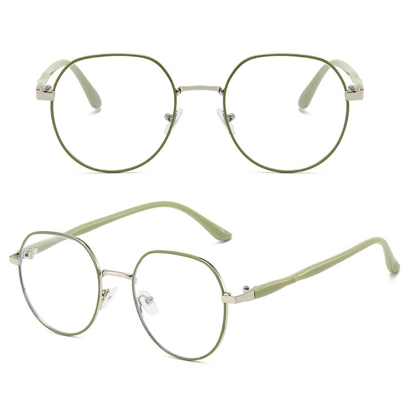 Metal Polygonal Glasses Frame New Korean Version Anti-blue Light Eyeglasses Frame Student Flat Mirror Anti-Radiation Eyewear