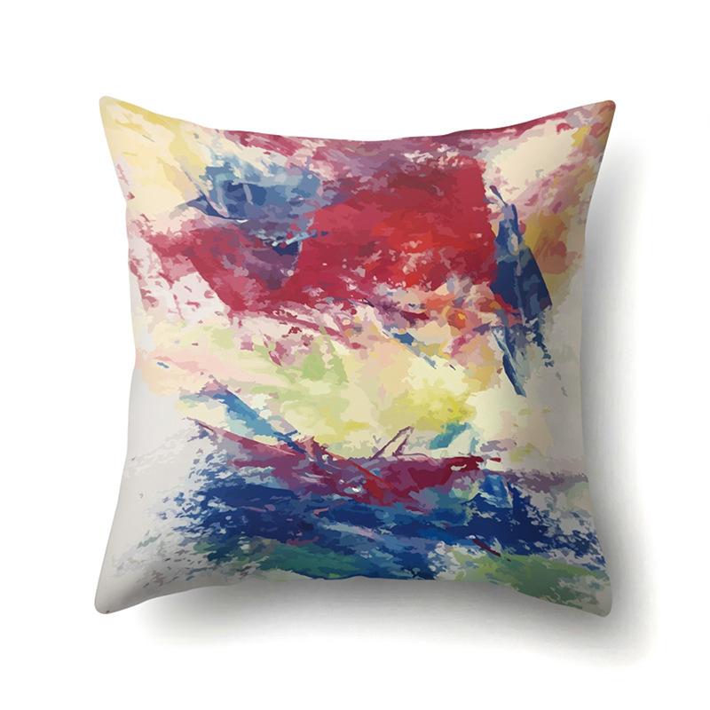 Nordic Modern Abstract Ins Style Polyester Pillow Case Car Decoration Home Printed Waist Cushion Pillow Case