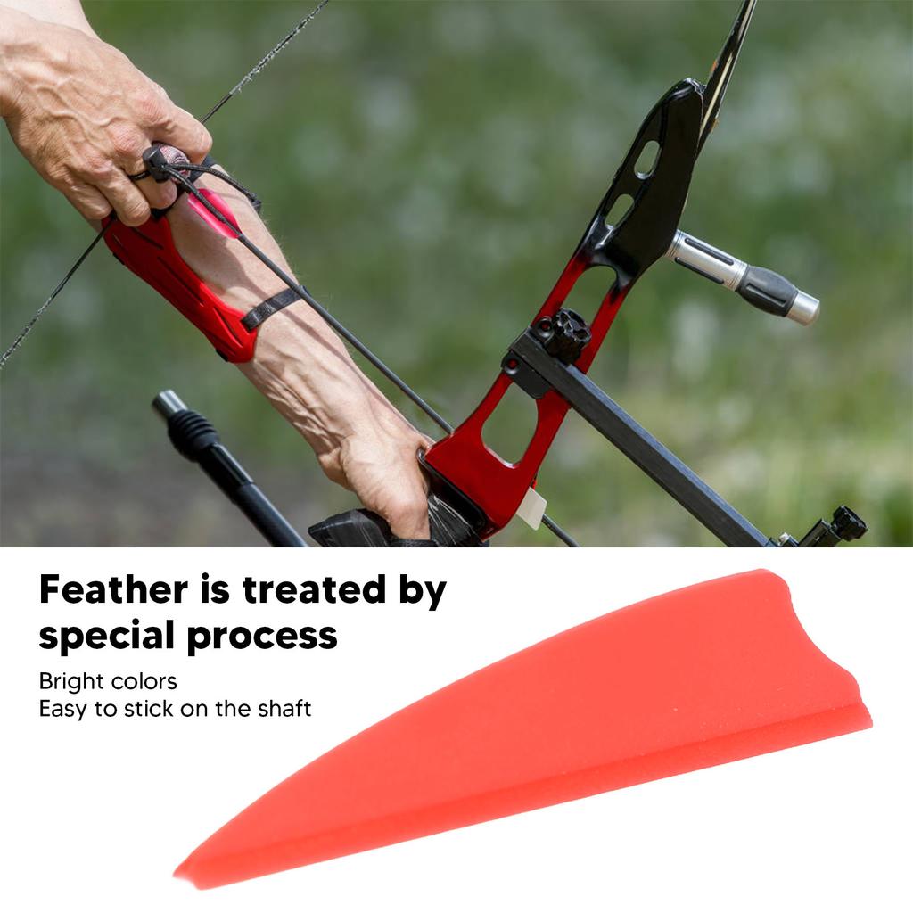 50 Pcs Feather Fletching Light Weight Shield Arrow Fletches DIY Arrow Feathers Fletches for Outdoors Archery Red