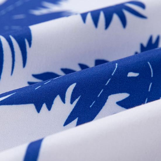 Strandskjorte Løs Enkeltspent Hawaii Bananprint Korte Ermer Sommerstopper Hverdagsklær