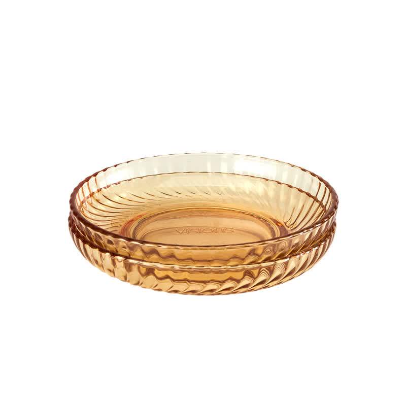 VISIONS Amber Borosilicate Glass Plate Set