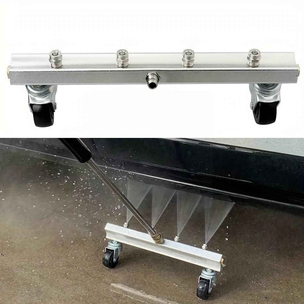 Pressure Water Gun 4000psi-Car Chassis Washer With Wheels-Stainless Steel1/4 Quick Plug Connector-Car Beauty Washer-4 Holes Spray Head-Car Sewer Broom