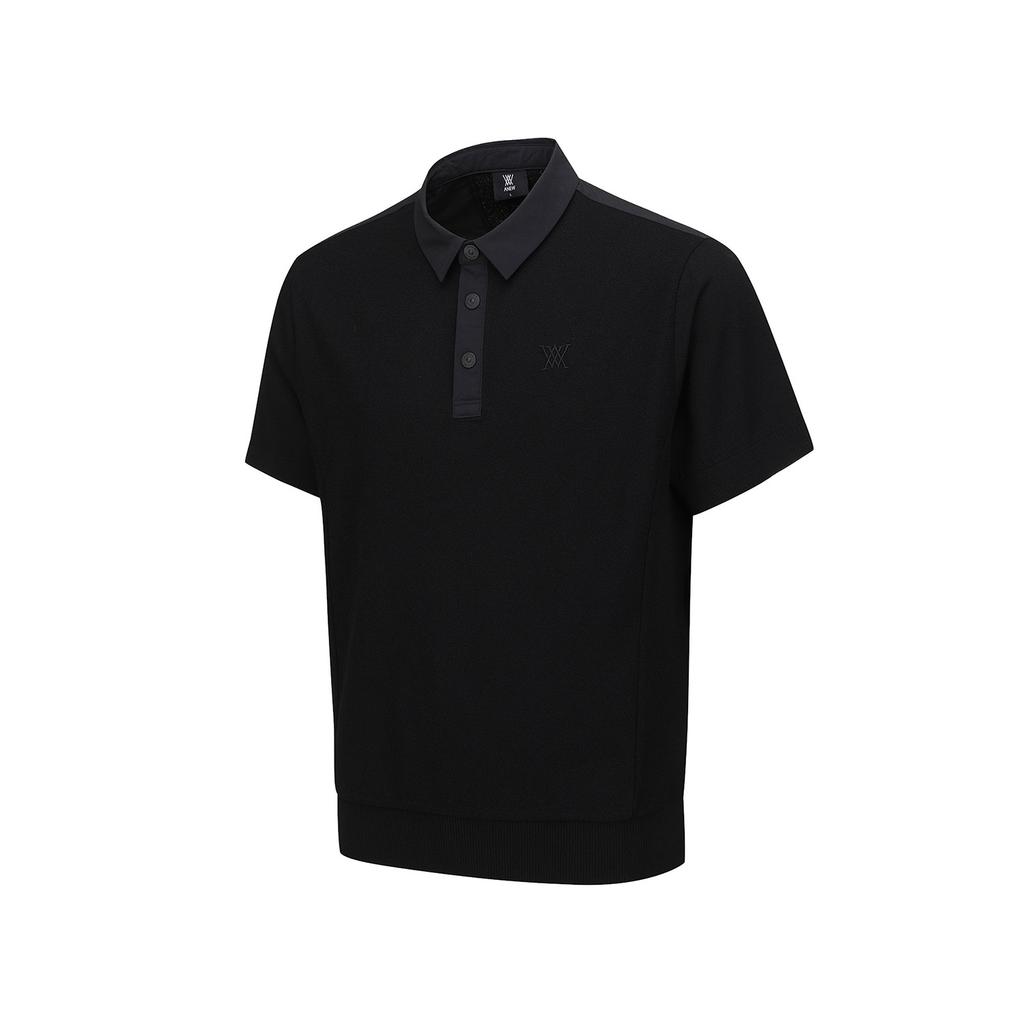 ANEW GOLF Men Fa Hybrid Short Sleeve Sweater_Bk