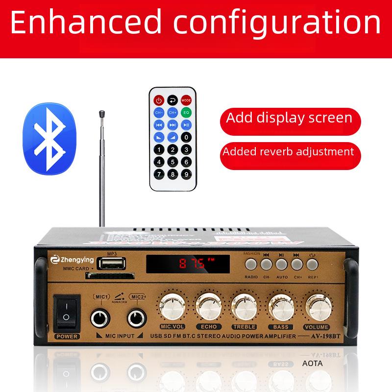 Dual-Channel Bluetooth Amplifier with USB Radio & Wireless Remote