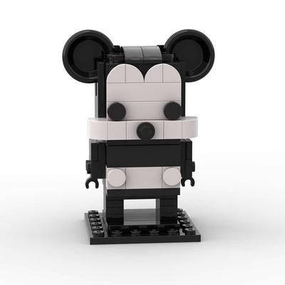 Building Block Compatible With 90123 Mickey Mouse Mickey Square Head Boy, Creative Disneyland Toys