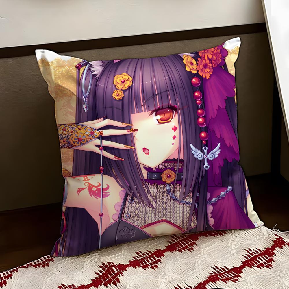 Anime NNekopara Cushion Cover Reversible Soft Durable Pillow Cover Home  Car MultiScene Use for Daily Comfort