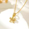 Sweet Zircon Bow Necklace - Women’s Titanium Steel Design