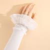 Lace Ruffles Lace Sleeves Long Elastic Lolita Cuffs Vintage Arm Covers  for Women
