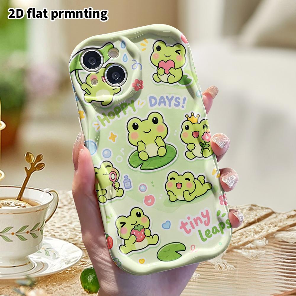 Phone Case: 2D Flat Design Suitable for iPhone 18 17 16 15 14 13 Pro Protective Case, Little Frogs In Different Poses, Perfect Christmas and Halloween