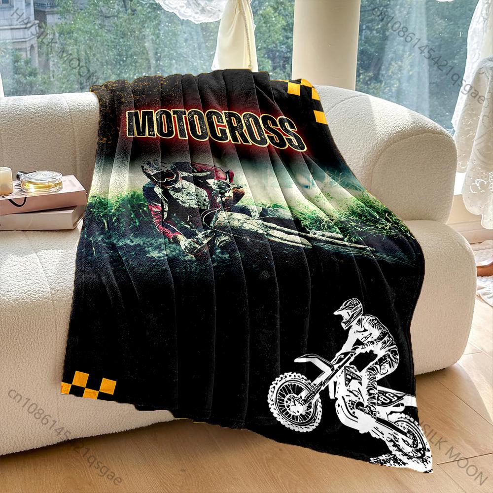 1PC Motocross dirt racing action poster Print Adult Children Warm Blankets Home Travel Car Soft Comfortable luxury gift