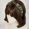 MAIA Green Floral Jacquard Hairband - Knotted Yellow-Green