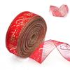 Red Ribbon Tree Decorative 2M Tree Decorative Ribbon Printed Christmas