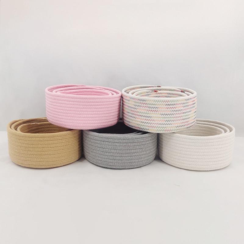 Handmade Woven Cotton Rope Woven Storage Box Basket Desktop Organizer Sundries Toys Comestics Keys Snacks Sundries Organizer