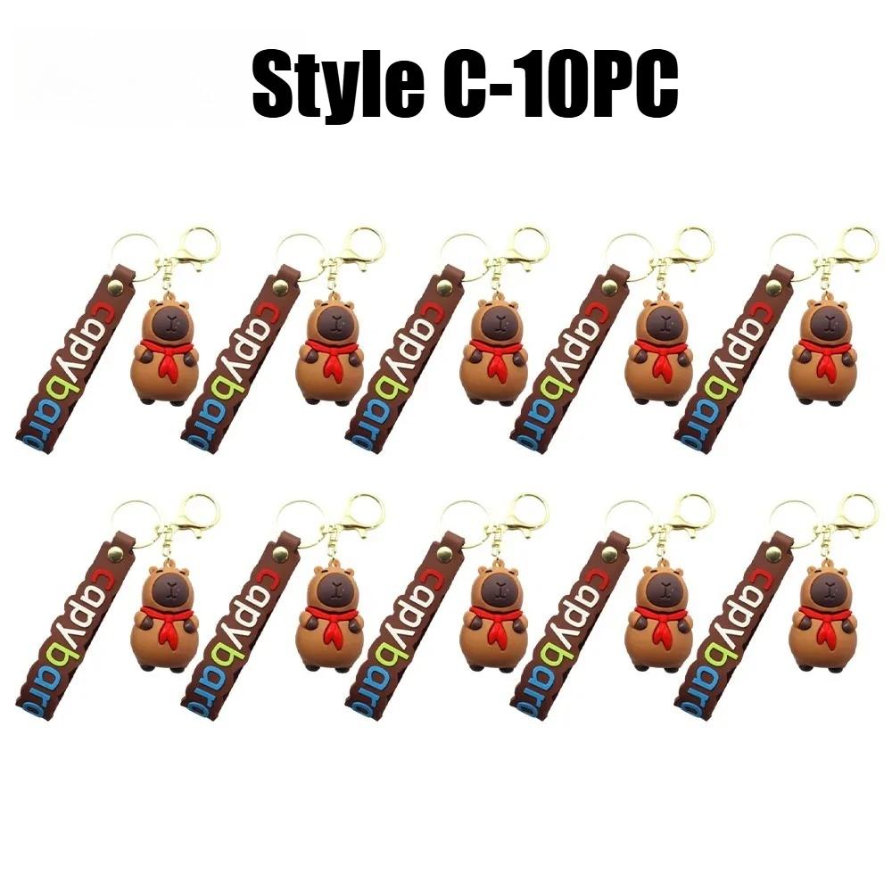 Adorable Capybara Key Ring 3D Capybara Figurine Bag Clip Decor for Children School Backpacks and Automotive Keychains