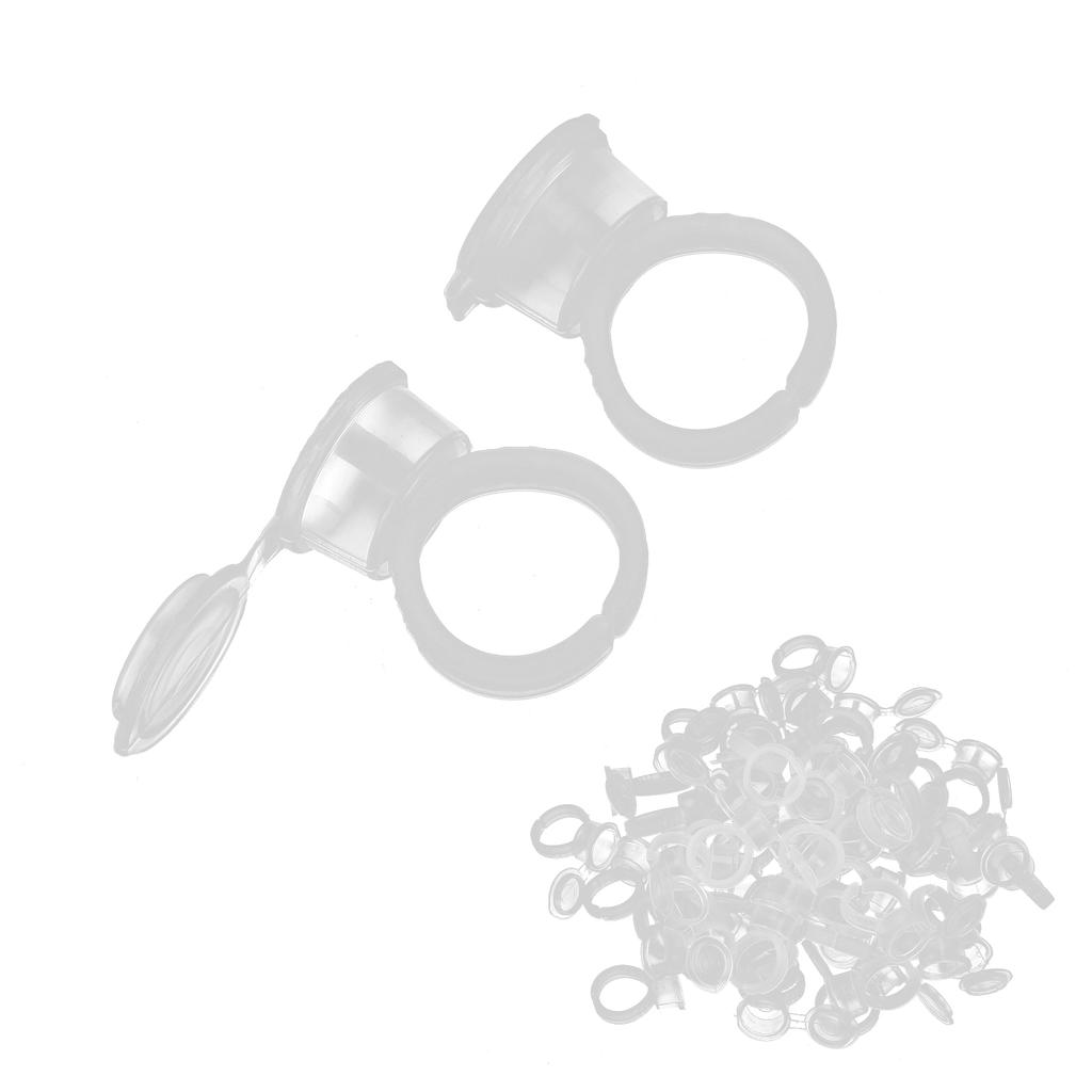 50pcs Disposable Tattoo Pigment Ring Cup Eyelash Glue Holder Cups Tattoo Accessories