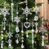 21-Piece Acrylic Christmas Tree Decoration Set - Hanging Home & Wedding Crystal Pendants