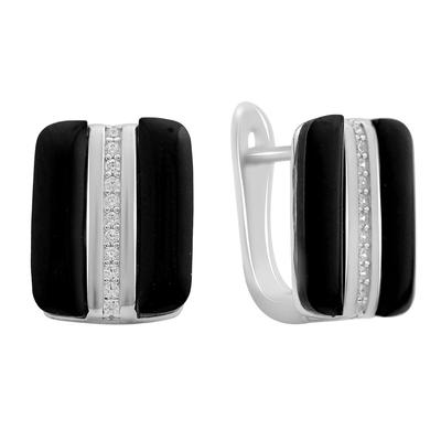Silver Earrings with Natural Onyx (60002124)
