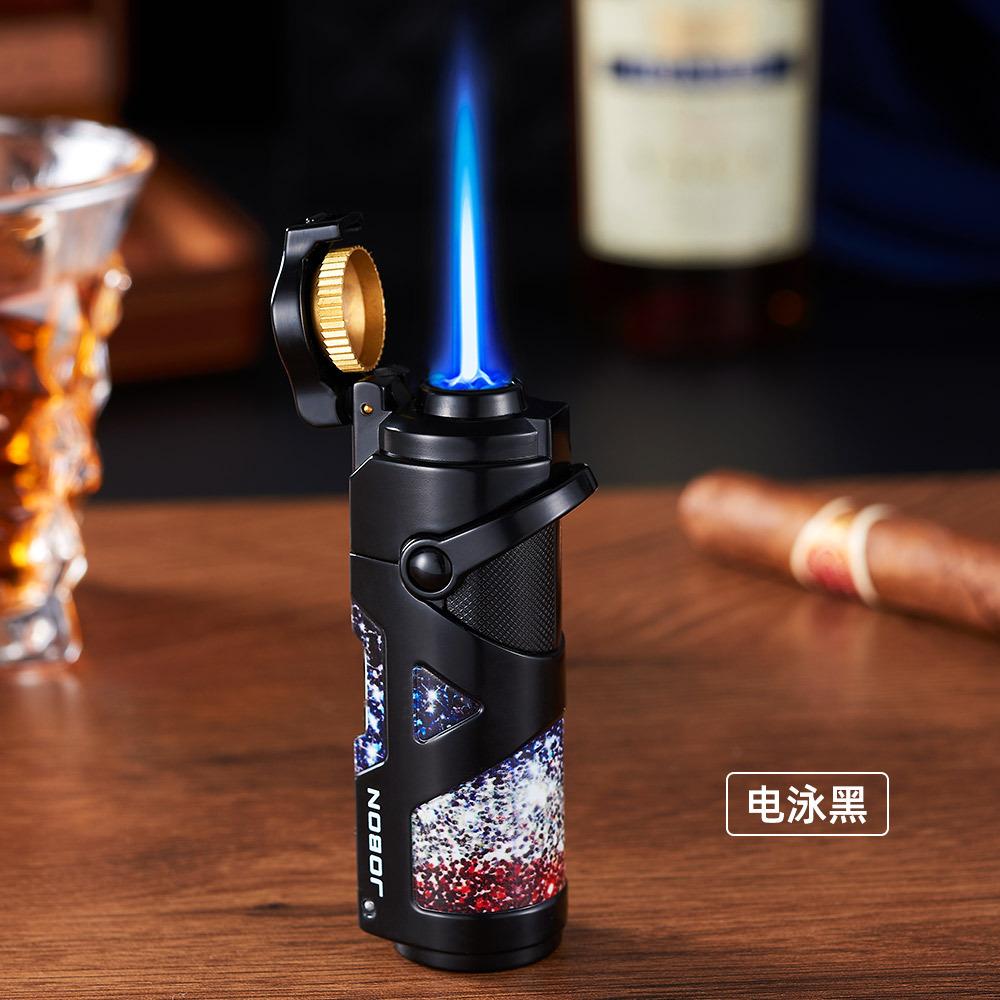 3-in-1 Multi-functional Cigar-specific Lighter When Used Moxibustion Directly Shoots Cigar Into Blue Flame Cigarette Accessories