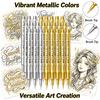 1/10/50Pcs Art Writing Gold Silver White Metallic Paint Pen Set Brush Tip Marker Pen Acrylic Paint Markers Stationery Supplies