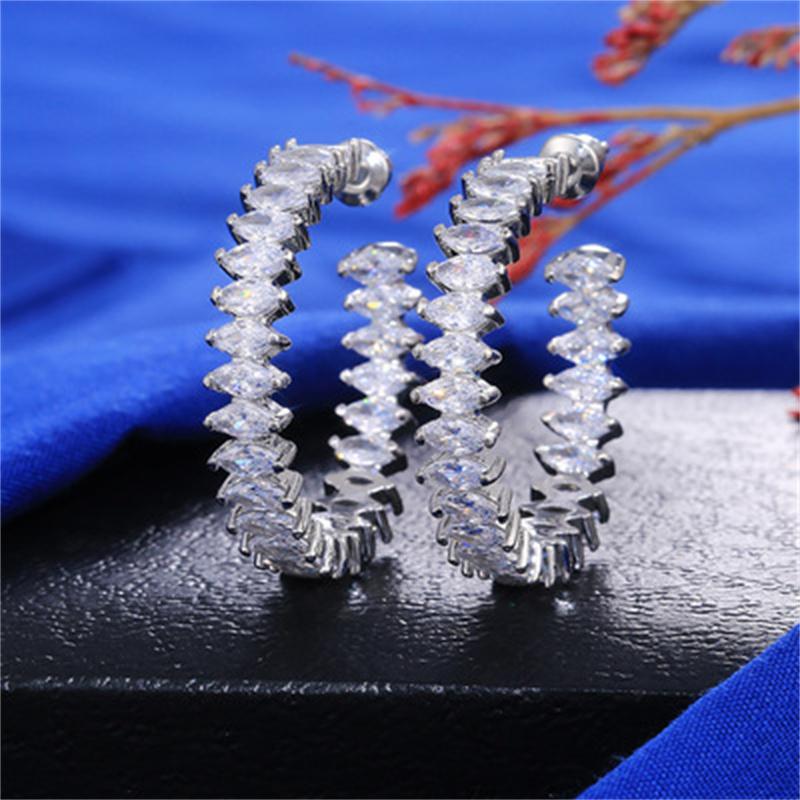 Retro Fashion High-grade Crystal Rose Earrings Women Zircon Ear Studs Wedding Jewelry Gifts