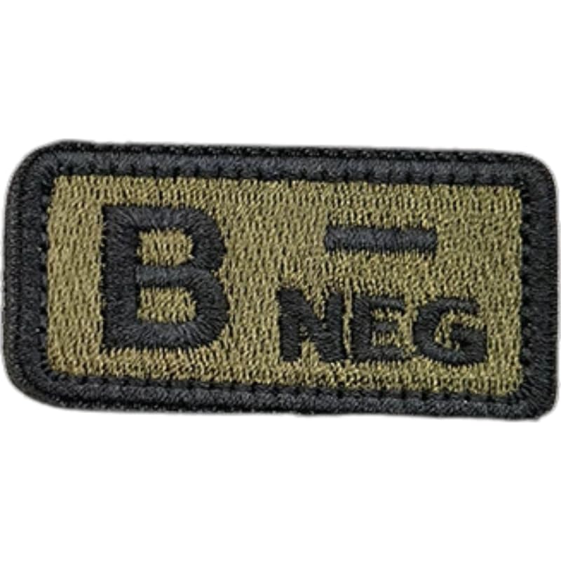 

blood type Embroidered Velcro patch khaki B-