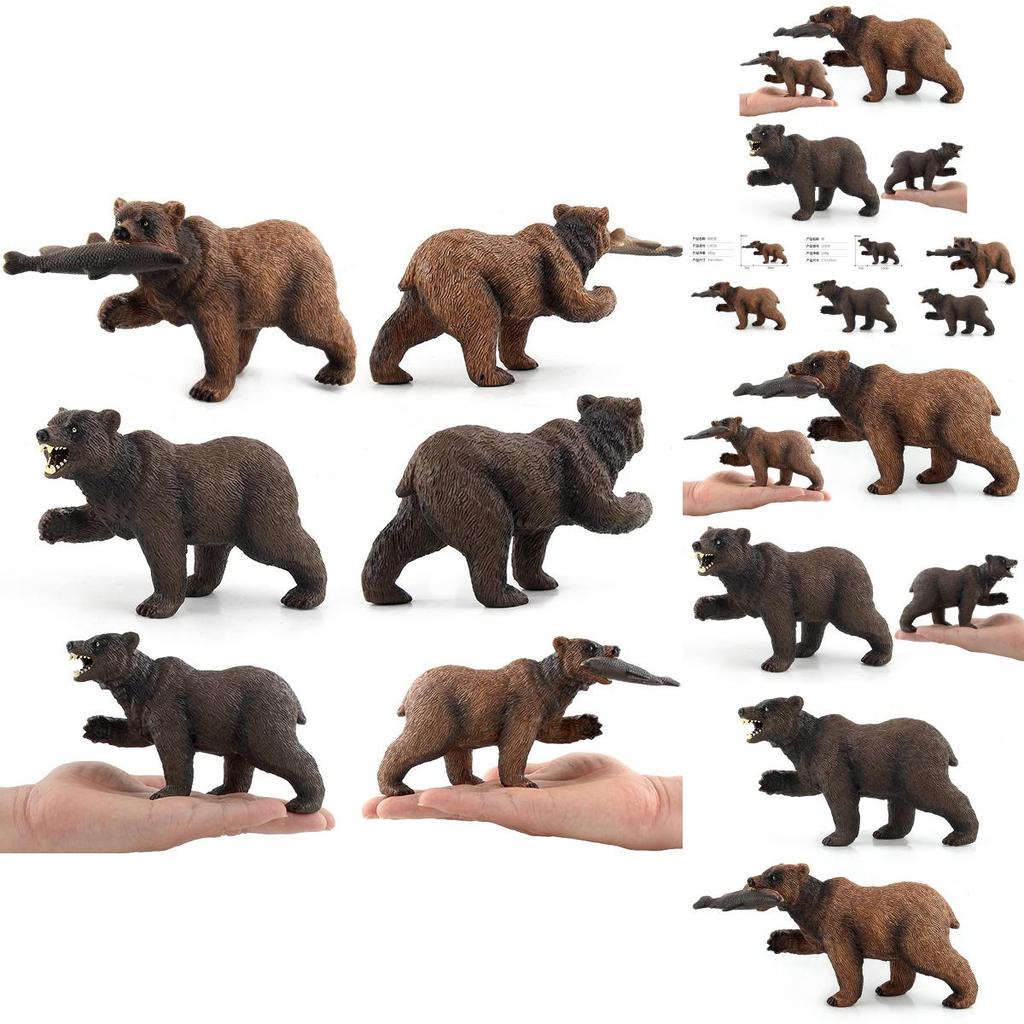 Realistic Black Bear And Brown Bear Forest Animal Model Figurines Perfect For Kids