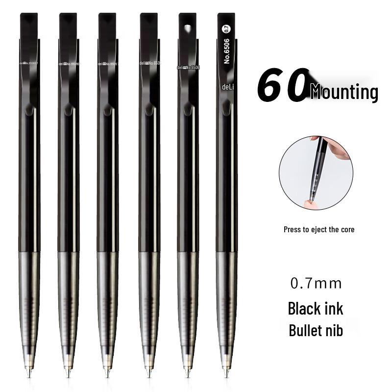 Deli 6506 Ret retractable Quick-Dry Ballpoint Pen, 0.7mm