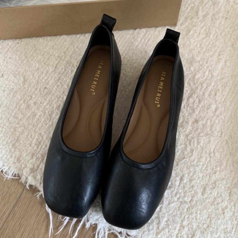 Fashion Round Toe Work Women's Flat Shoes 2025 Spring And Autumn Fashion Comfortable Casual Women Shoes Soft Soled Leather Women Shoes