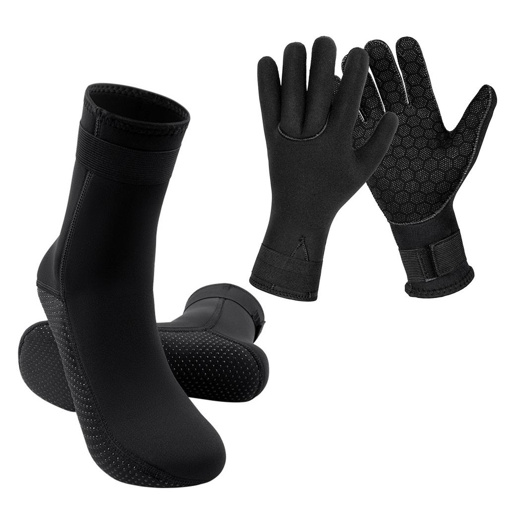 3mm Neopren Tauchhandschuhe Socken Verstellbare Handgelenk Knöchelriemen für Surfen Schnorcheln Kajakfahren Schwimmen Wassersport