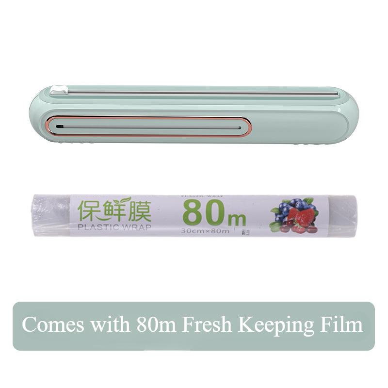 

Магнитный многоразовый диспенсер для свежей пленки с резаком, диспенсер для алюминиевой фольги, резак, диспенсер для пленочной обертки, кухонный инструмент зелёный