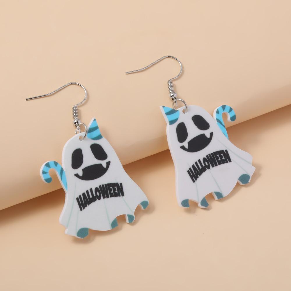 Fully Managed Eco-Friendly Acrylic Earrings, Personalized Halloween Ghost Demon Earrings Earrings