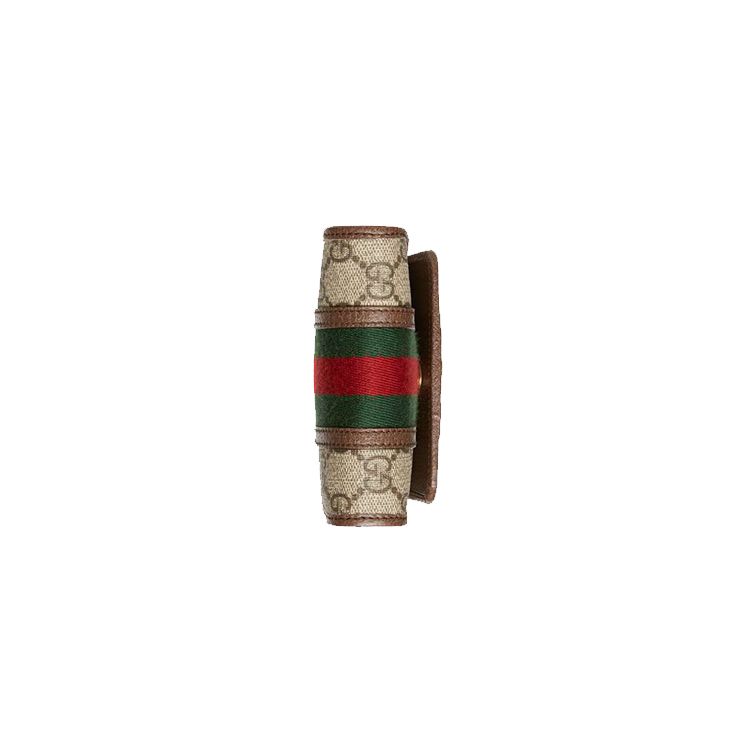Gucci Ophidia Logo Stripe Web Canvas And Leather Phone Bag Unisex Shoulder Bag Ebony 625757-96IWT-8745