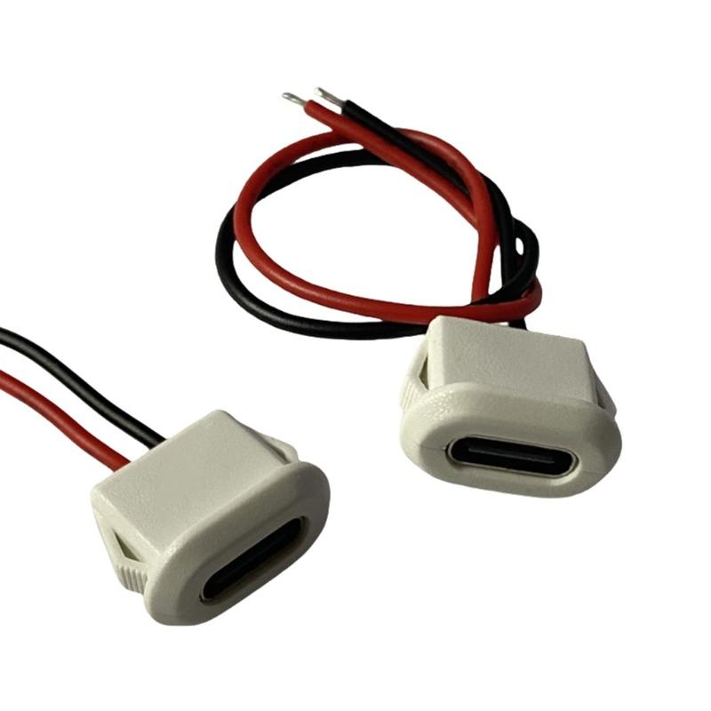  LED Type C Female Connector Oval Charging Ports Direct Press Connector for Auto