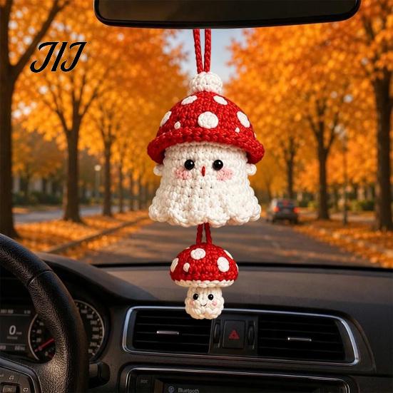 Hand Knitted Cartoon Animal Pendant Handmade Crochet Ghost Keychain, Cute Plush Charm for Bags Childlike Decorative Keys, Spooky Festive Ornament with