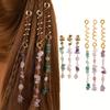 6pcs Hair Clip Combination Cool Braided Hair Rope Natural Stone Hair Pendant Zinc Alloy Hair Ring Ideal Choice for Gifts