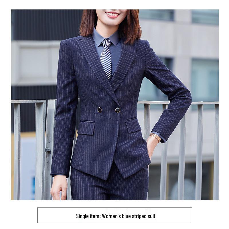Women s Striped Blazer Set - Professional Business Formal Wear for Autumn/Winter S
