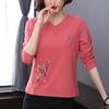 Long Sleeve Cotton T-Shirt Women Autumn Winter Loose Age-Reducing Elegant Top