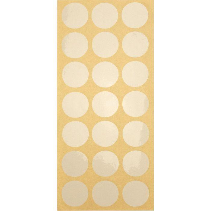 Gommette ronde autocollante Transparentes, Doré et argenté 2,5cm