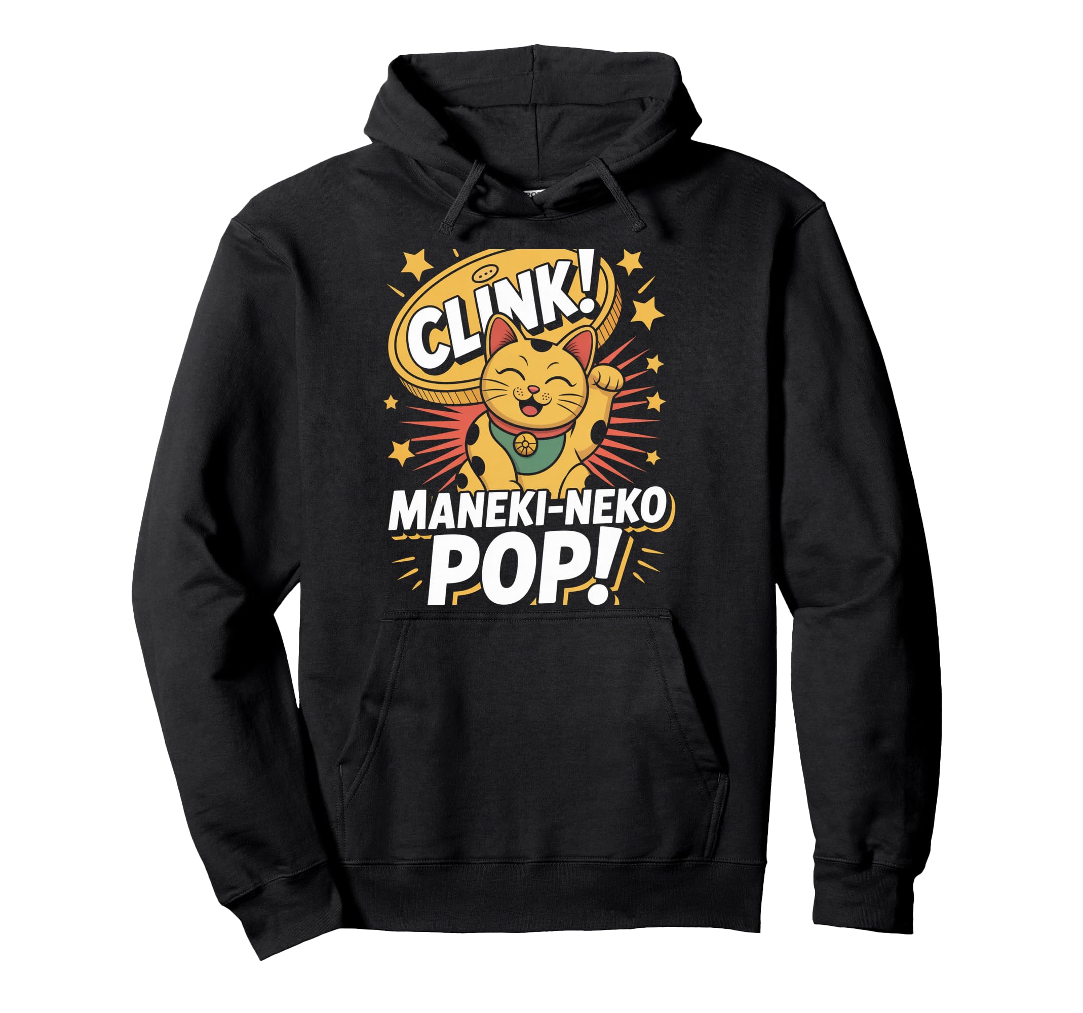 

pop culture Japanese aesthetics hoodie Maneki-neko (beckoning cat) чёрный
