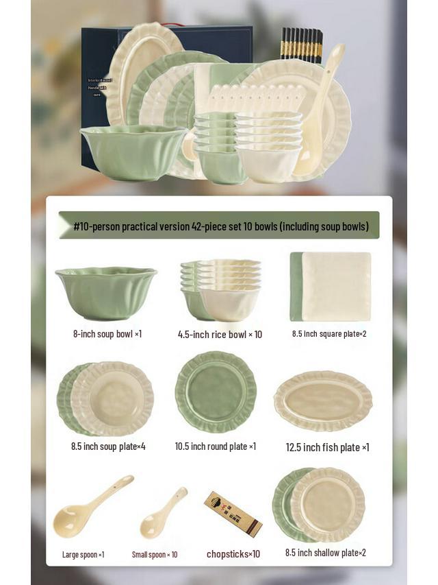 Lotus Edge Floral Ceramic Dinnerware Set