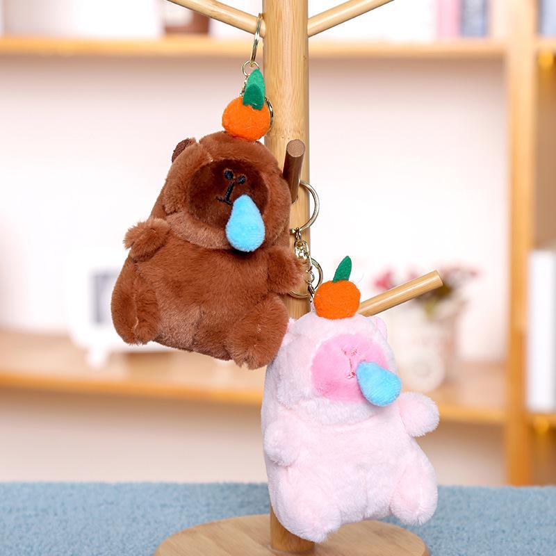 Capybara Plush Pendant & Keychain - Trendy Small Toy Doll for Kids