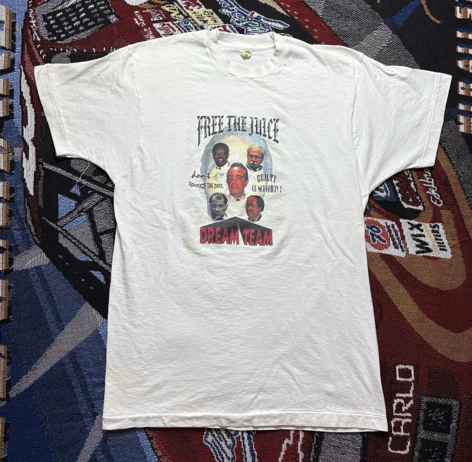 Vintage Free OJ Shirt OJ Simpson Dream Team Don’t Squeeze The Juice 90s 21x29.5 S
