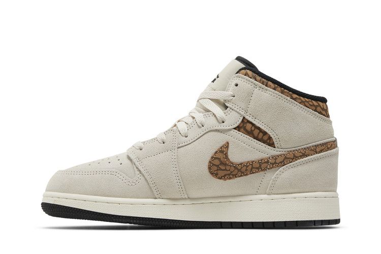 Kids' Sneakers Nike Jordan 1 Mid SE Brown Elephant (GS)