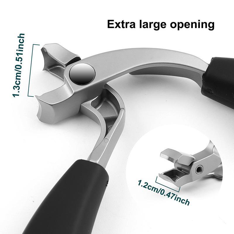 Anti-Slip Anti-Splash Curved Double-Edged Toenail Clipper for Thick Nails