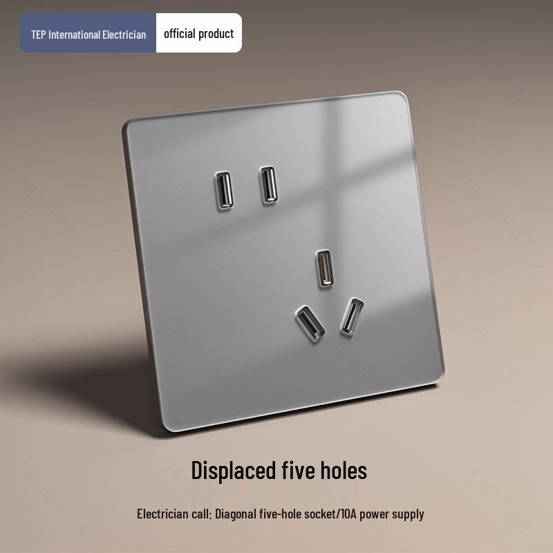 Gray Tempered Glass Smart Switch with Mijia APP Connectivity, Smart Speaker Voice Activation, Zero-Fire Support.